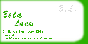 bela loew business card