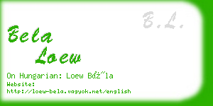 bela loew business card